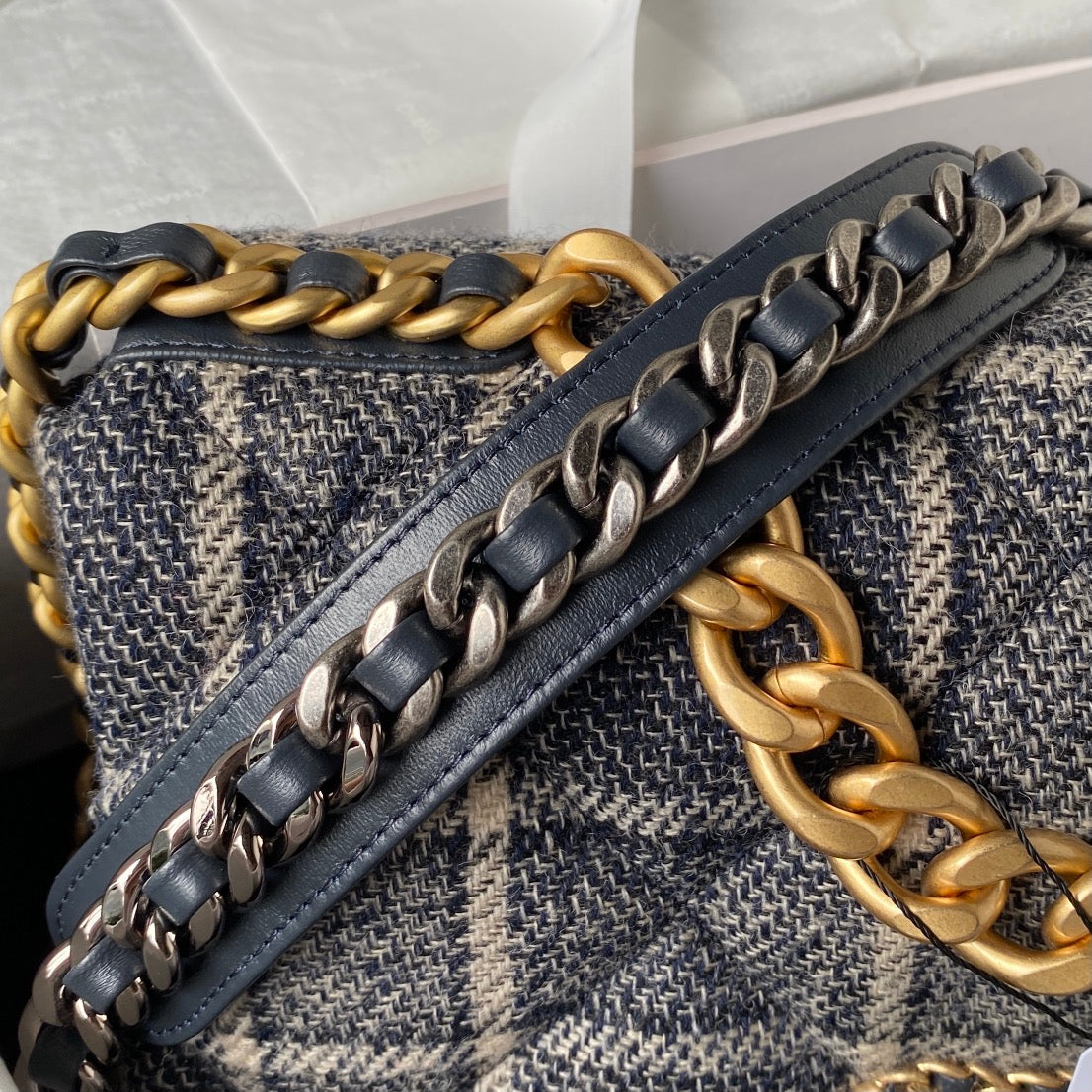 Tweed Flap Shoulder Bag