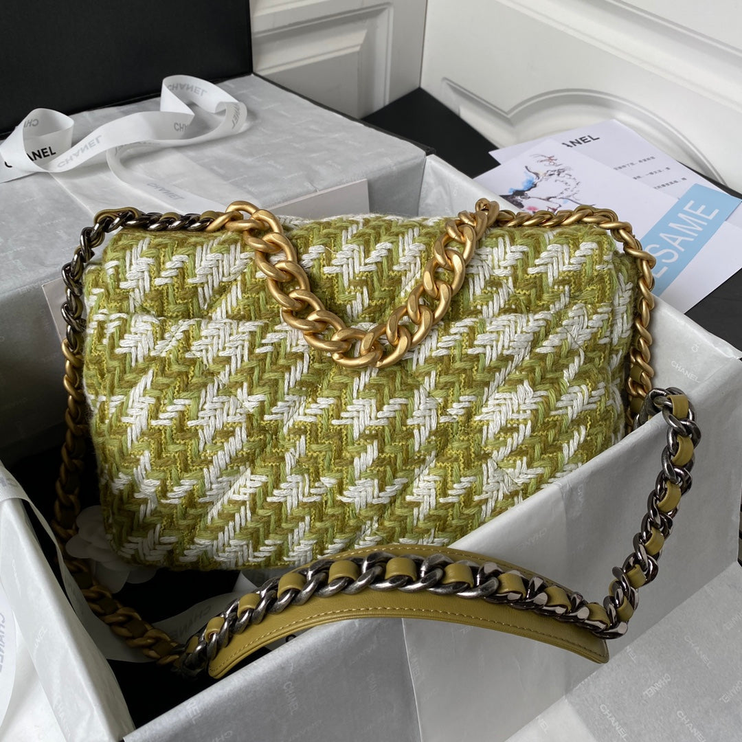 Tweed Flap Shoulder Bag