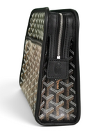 SWORD LUXURY Jouvence Toiletry Bag in signature Goyardine canvas with black leather trim and zip-top closure.