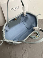 Mini Cuir Cabas Leather Drawstring Bag