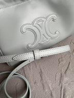 Mini Cuir Cabas Leather Drawstring Bag