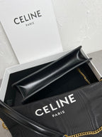 Triomphe Glossy Cowhide Leather Chain Wallet