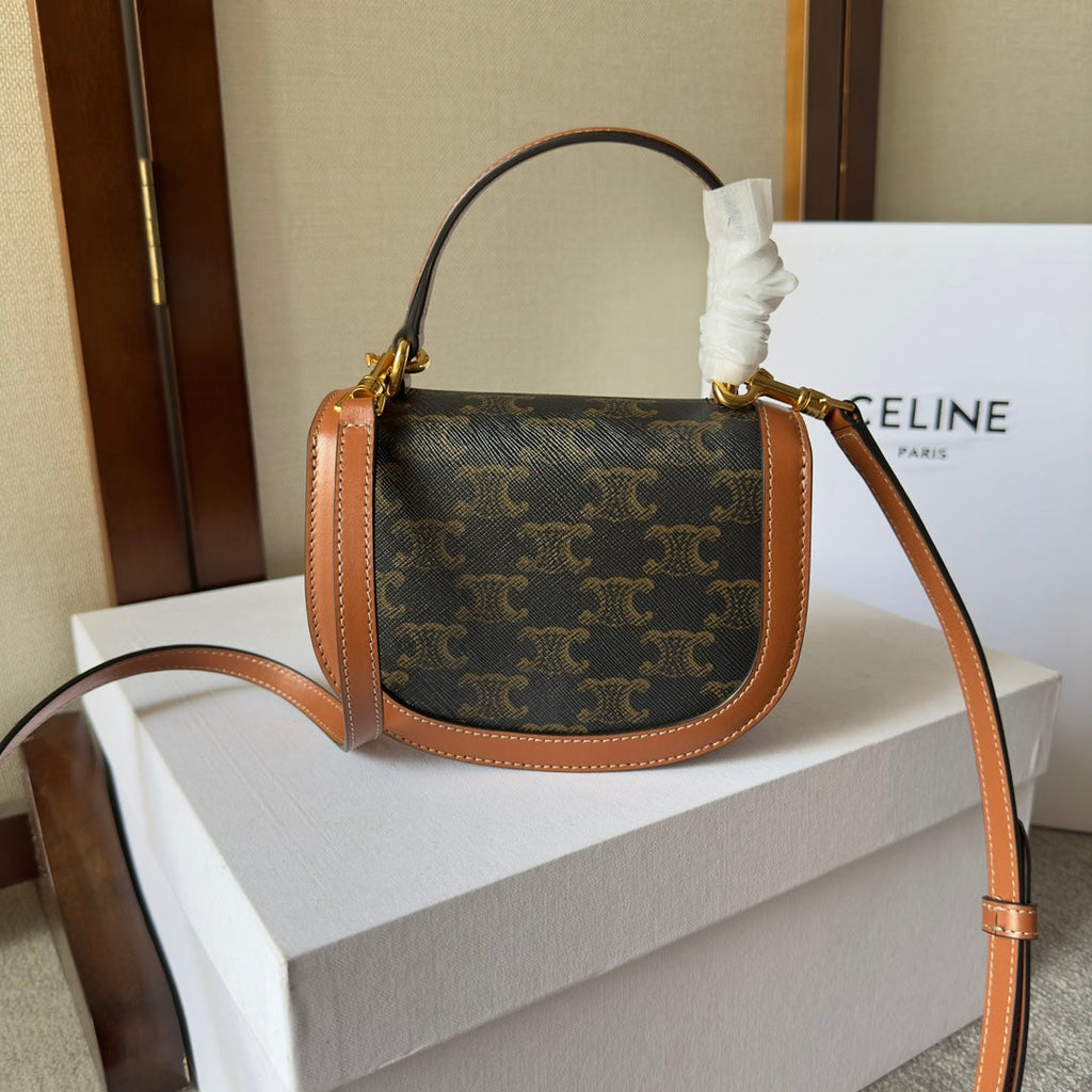 Mini Besace Arc de Triomphe Canvas & Leather Bag
