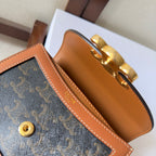Mini Besace Arc de Triomphe Canvas & Leather Bag
