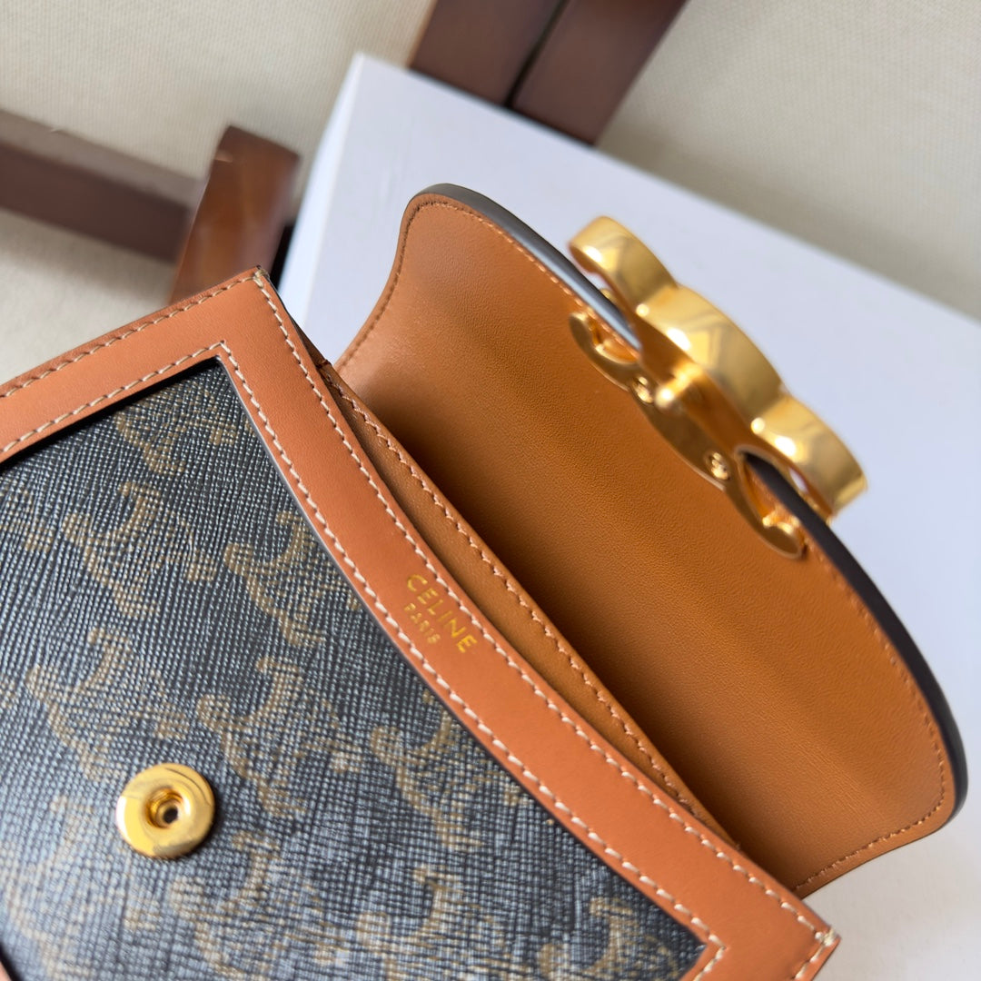 Mini Besace Arc de Triomphe Canvas & Leather Bag