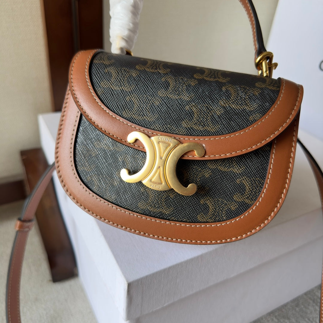 Mini Besace Arc de Triomphe Canvas & Leather Bag
