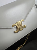Triomphe Glossy Cowhide Leather Chain Wallet