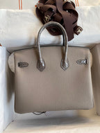 Birkin 25 Togo Leather & Crocodile Leather Bag