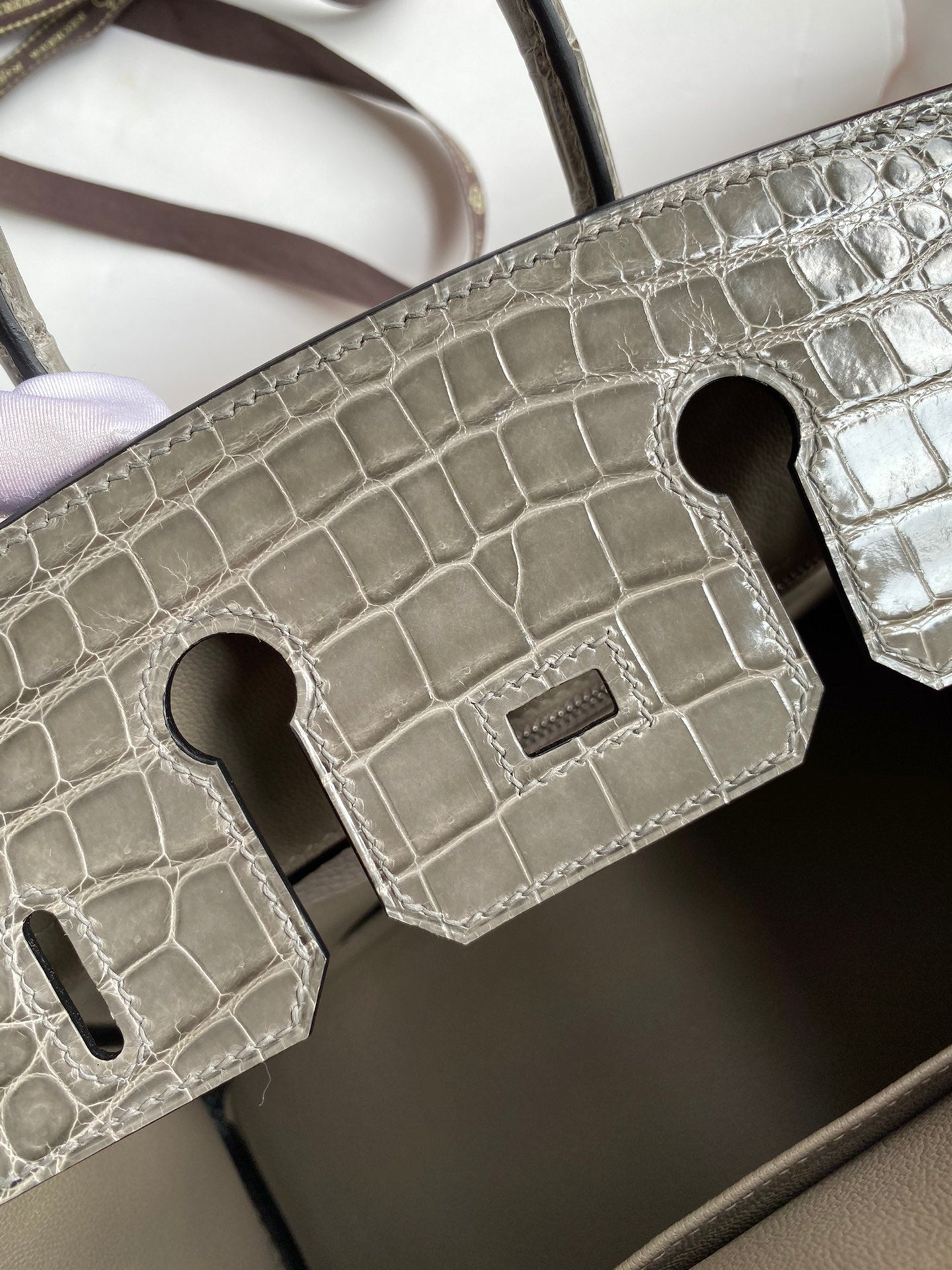 Birkin 25 Togo Leather & Crocodile Leather Bag