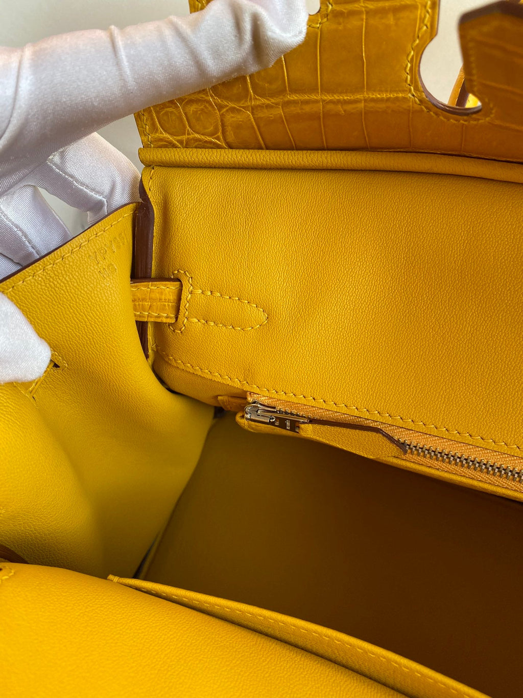 Birkin 25 Togo Leather & Crocodile Leather Bag