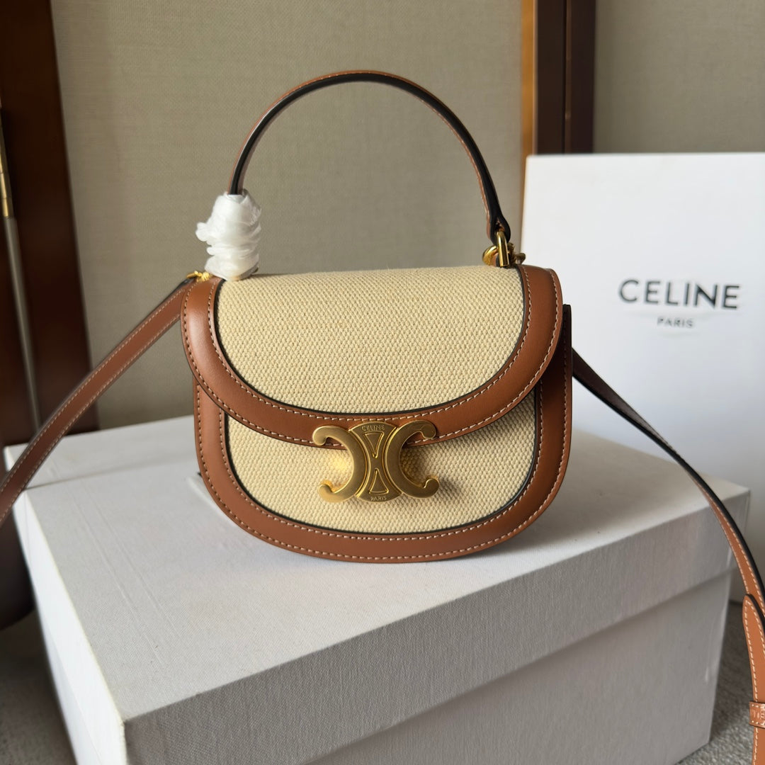 Mini Besace Arc de Triomphe Canvas & Leather Bag