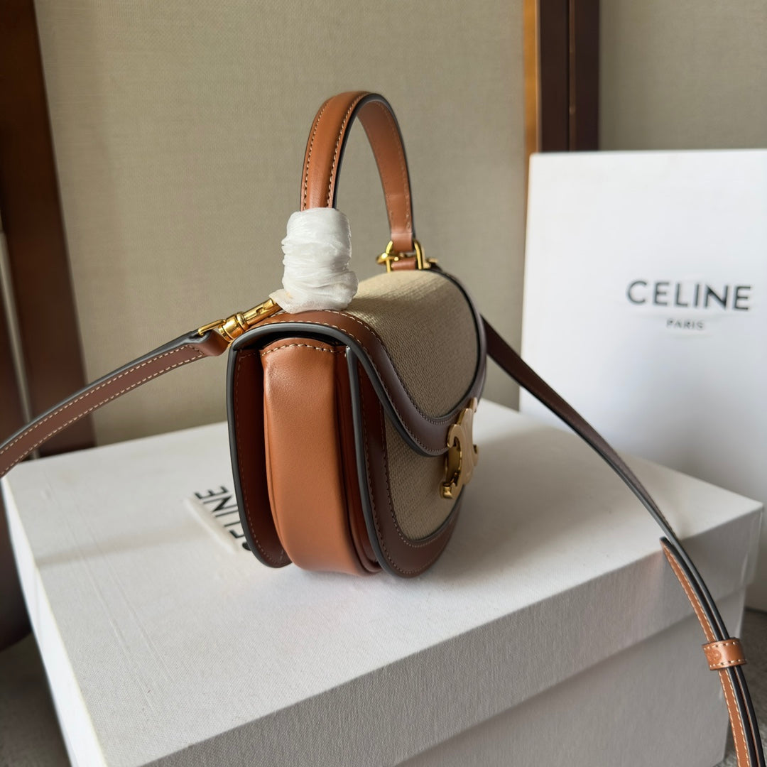 Mini Besace Arc de Triomphe Canvas & Leather Bag
