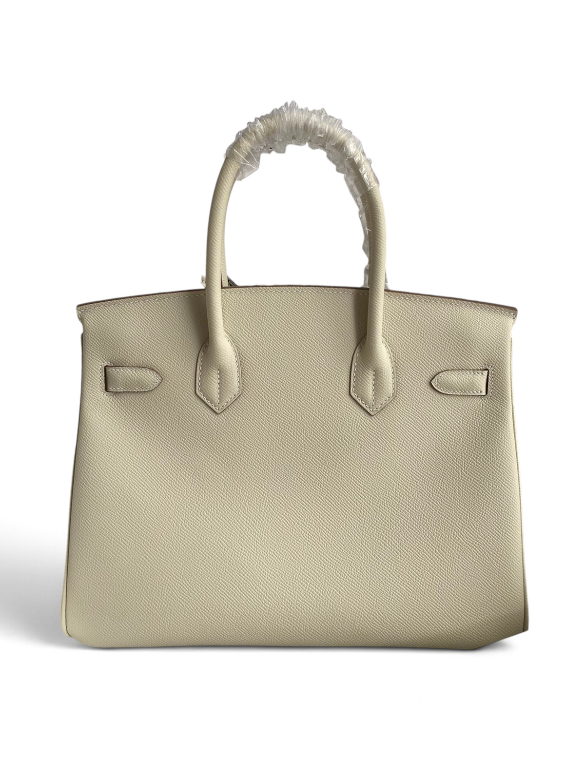 SWORD LUXURY beyaz Epsom deri Hermès Birkin 30 çanta, kutu içerisinde koruyucu ambalajlı ve kurdeleli detaylı.