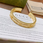 Vintage Gold Engraved Cuff Bracelet