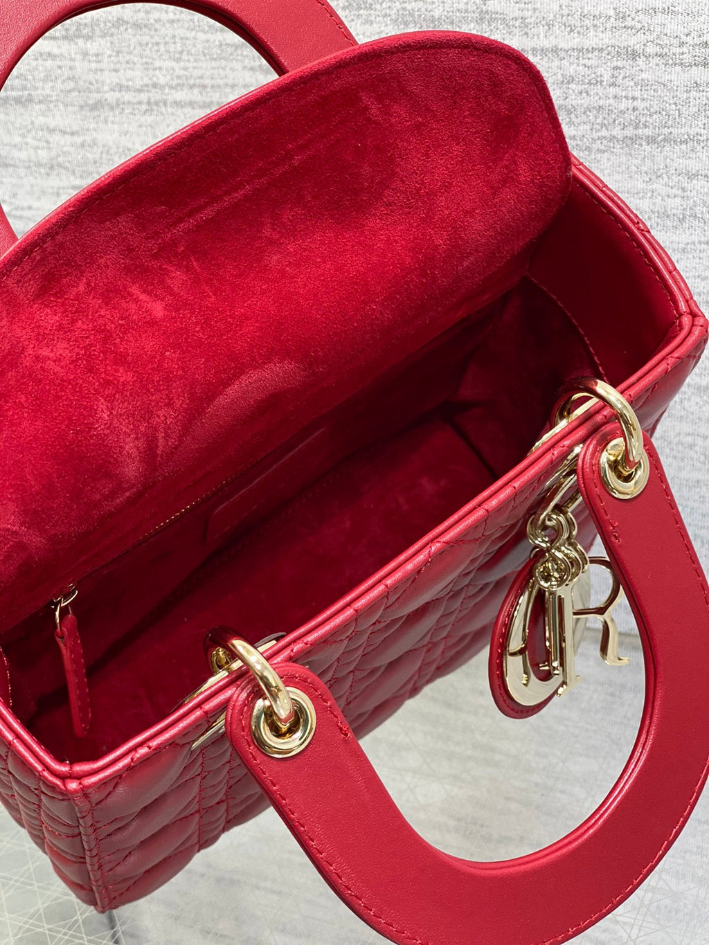 Lady Quilted Leather Top Handle Bag