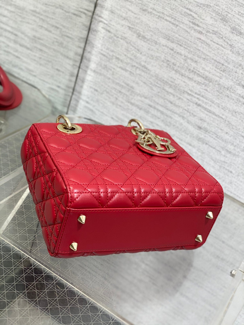 Lady Quilted Leather Top Handle Bag
