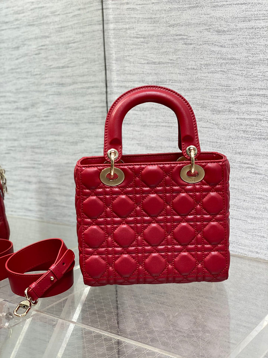Lady Quilted Leather Top Handle Bag