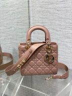 Lady Quilted Leather Top Handle Bag