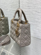 Lady Quilted Leather Top Handle Bag