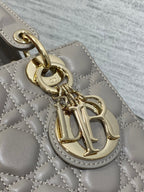 Lady Quilted Leather Top Handle Bag