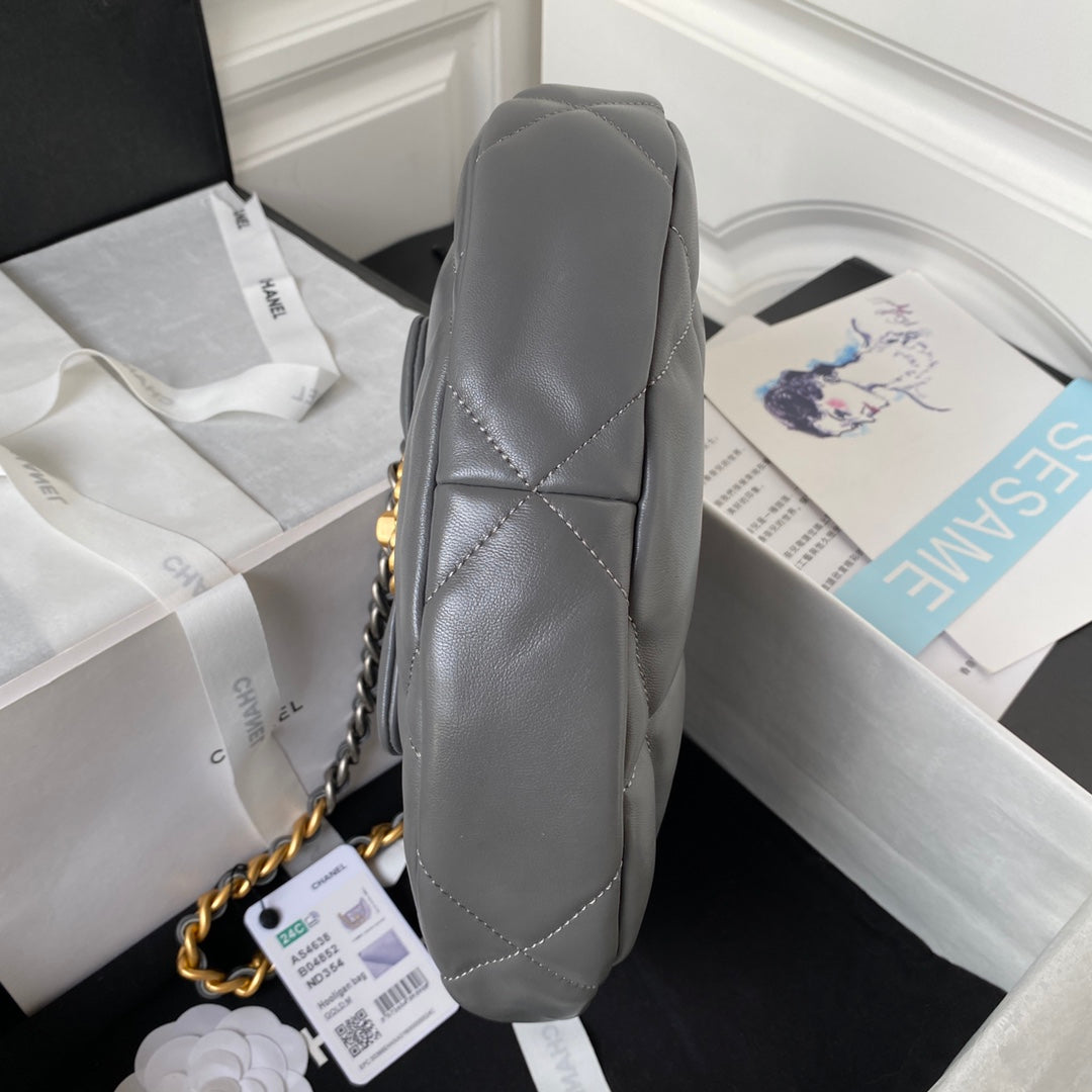 Quilted Half-Moon Lambskin Shoulder Bag