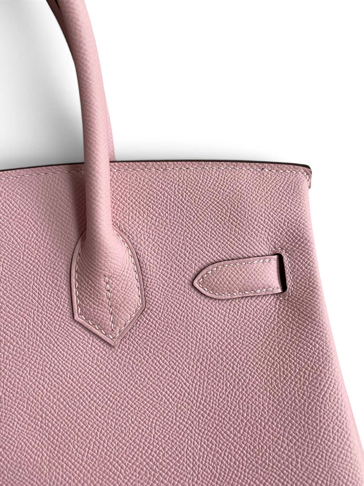 SWORD LUXURY pembe Epsom deri Hermès Birkin 30 çanta detaylı dokusu ve el işçiliği ile