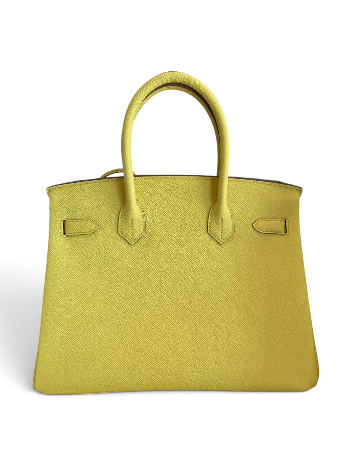 SWORD LUXURY sarı Epsom deri Hermès Birkin 30 çanta, palladium donanımlı ve ikonik tasarım detaylarına sahip.
