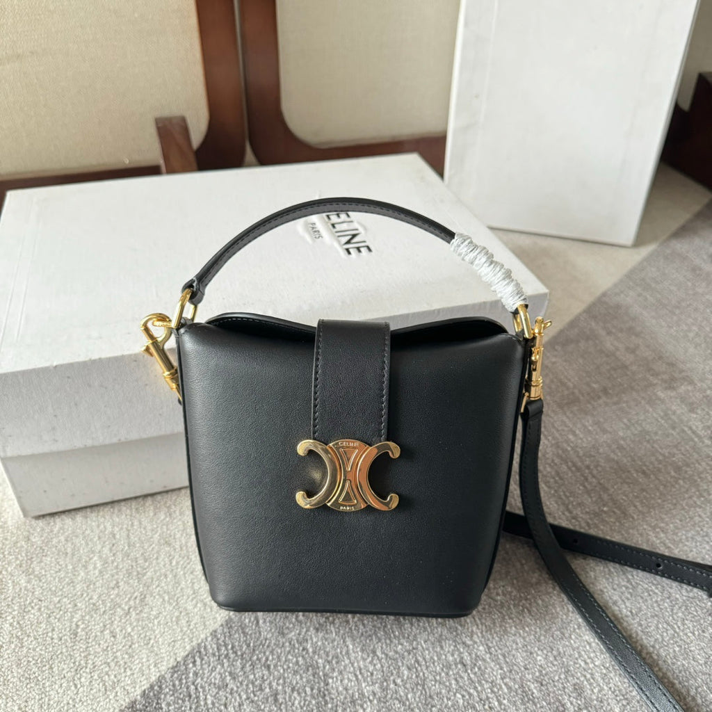 Mini Bucket Triomphe Leather Bag