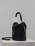 Saint Laurent Gaby Bucket Bag in Black Quilted calfskin Leather - Detail View 4