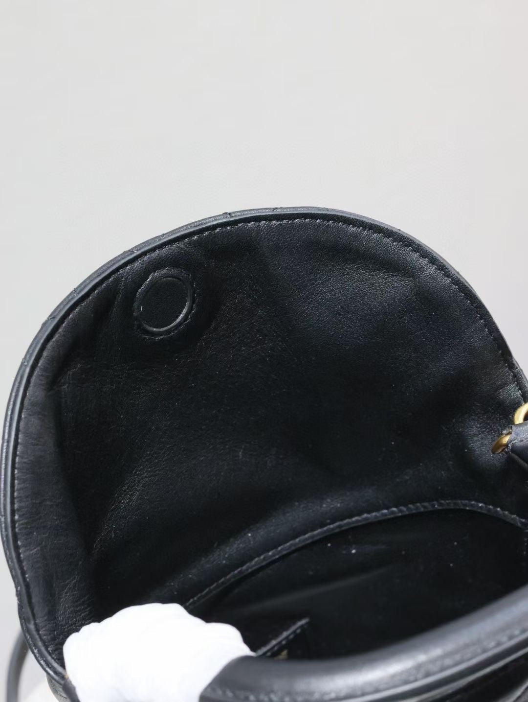 Saint Laurent Gaby Bucket Bag in Black Quilted calfskin Leather - Detail View 9
