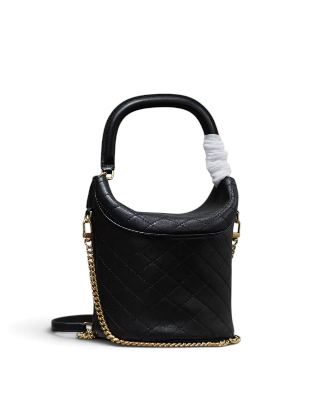 Saint Laurent Gaby Bucket Bag in Black Quilted calfskin Leather - Detail View 5