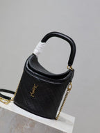 Saint Laurent Gaby Bucket Bag in Black Quilted calfskin Leather - Detail View 2