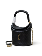 Saint Laurent Gaby Bucket Bag in Black Quilted calfskin Leather - Detail View 2