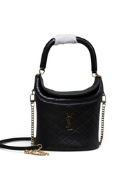 Gaby Bucket Bag in Black Quilted calfskin Leather