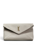 Leather Envelope Clutch 29.5cm - White - View 1