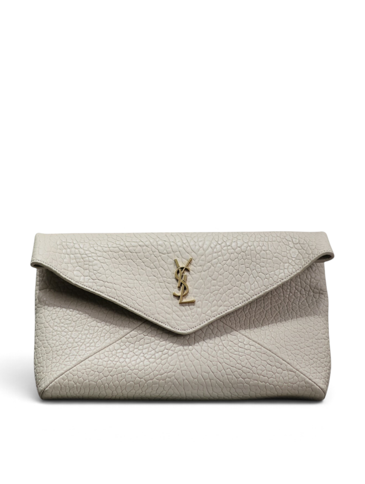 Leather Envelope Clutch 29.5cm - White - View 1