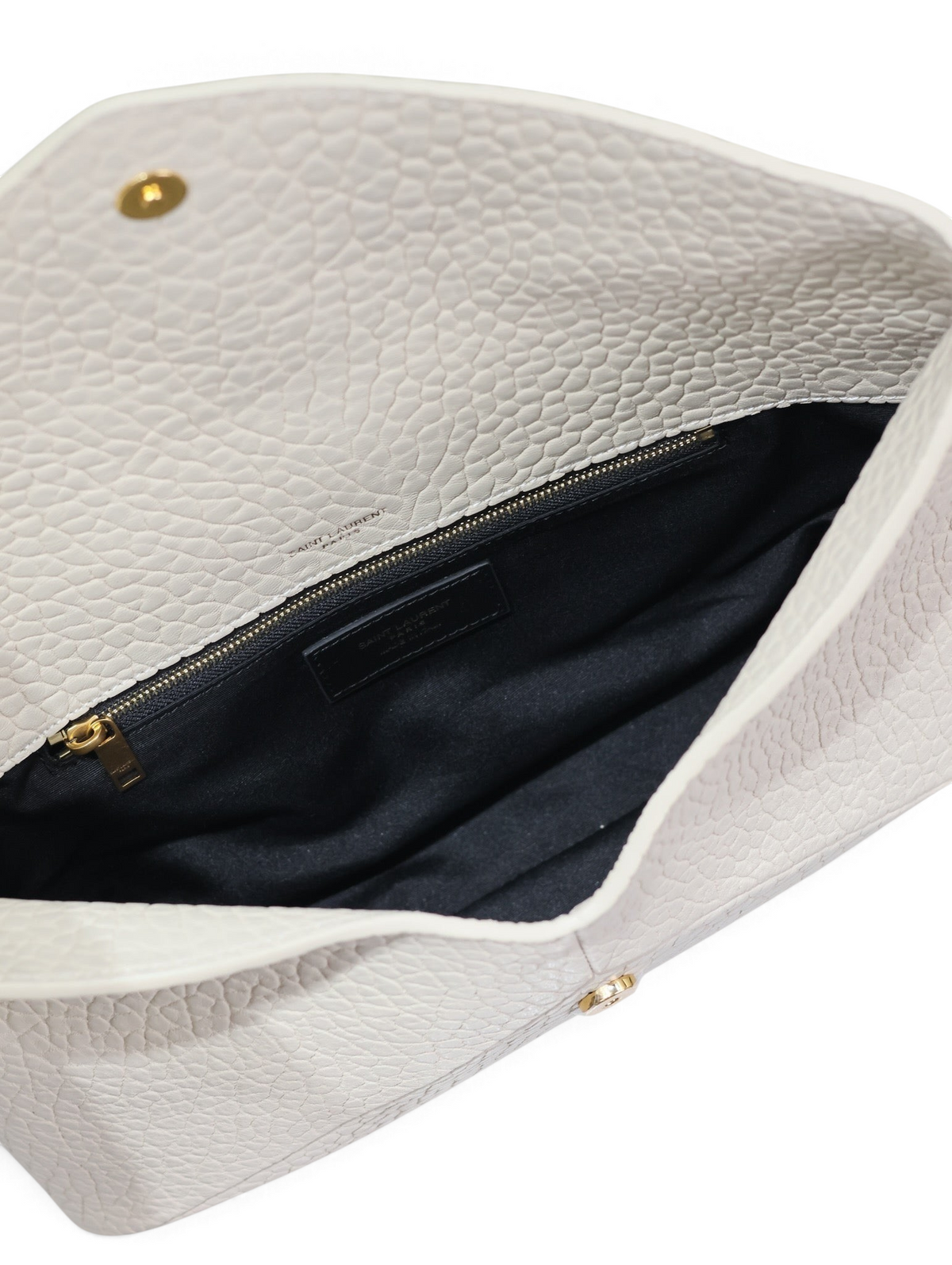 Leather Envelope Clutch 29.5cm - White - View 7