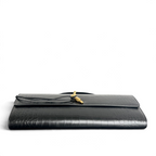 Crocodile-Embossed Long Clutch Bag - View 4