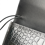 Crocodile-Embossed Long Clutch Bag - View 7