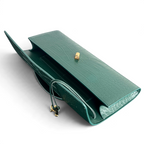 Crocodile-Embossed Long Clutch Bag - View 6