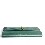Crocodile-Embossed Long Clutch Bag - View 4