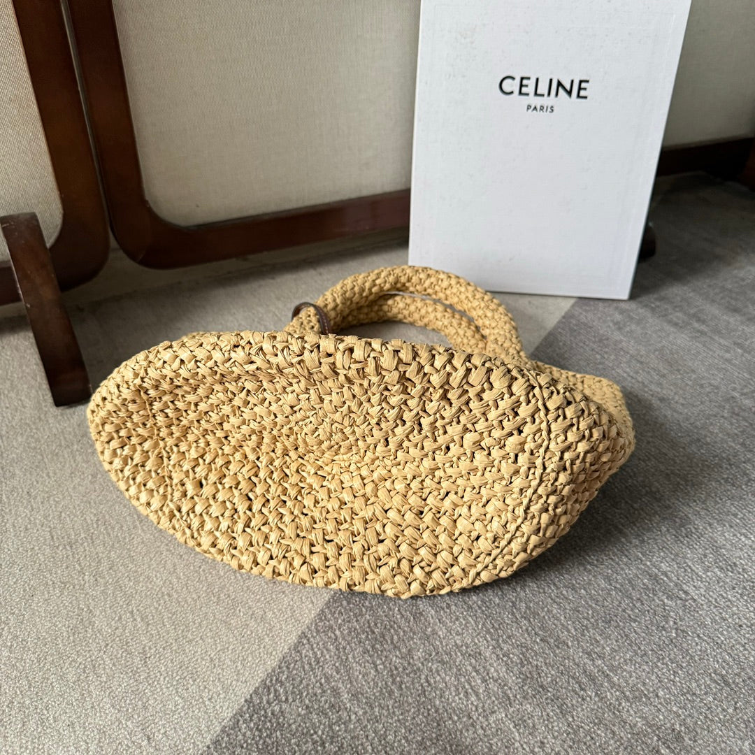 Triomphe Straw Bucket Bag