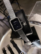 Midnight Sparkle Watch with Crystal Bezel & Star Charm