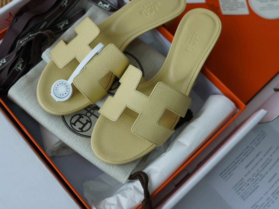 Oasis Epsom Calfskin Heeled Sandals - Yellow - View 1