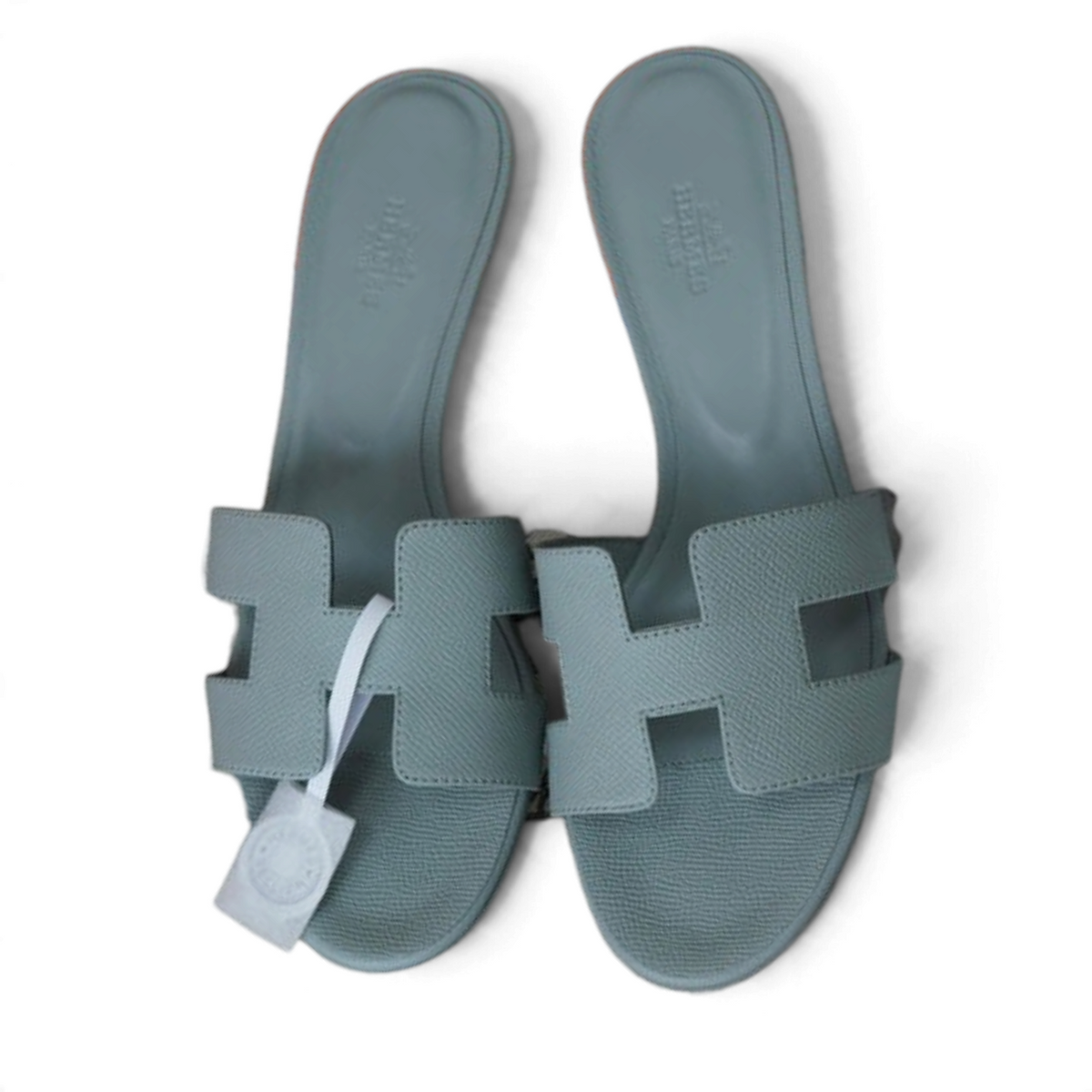 Oasis Epsom Calfskin Heeled Sandals - Grey - View 1