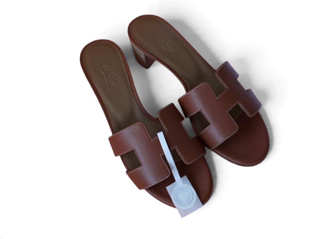 Oasis Box Calfskin Heeled Sandals - Brown - View 2