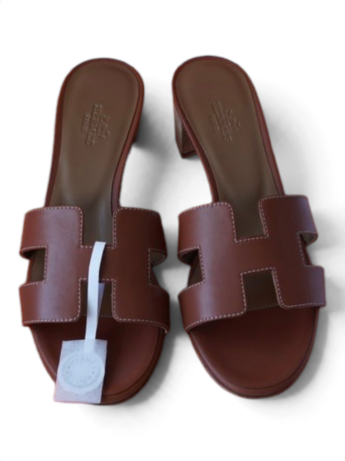 Oasis Box Calfskin Heeled Sandals - Brown - View 1