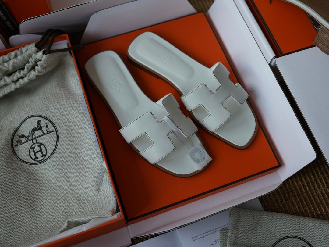 Oran Box Calfskin Sandals - White - View 5