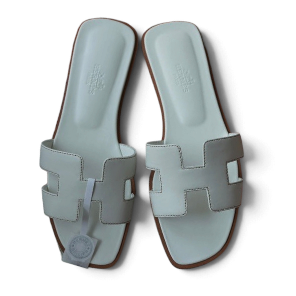 Oran Box Calfskin Sandals - White - View 6