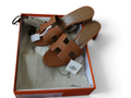 Oasis Epsom Calfskin Heeled Sandals - Tan - View 1